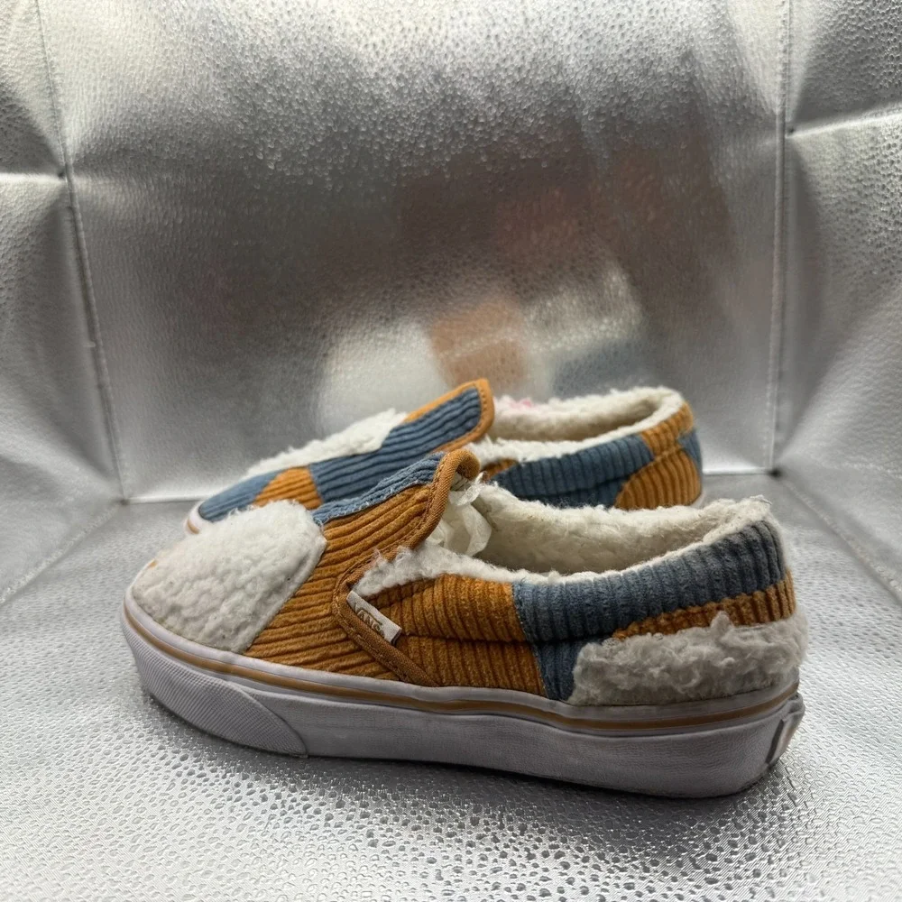 Size 3 Vans‎ Cozy Cord Multicolor Kids Classic Slip On Patchwork Shoes 508357